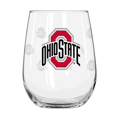 Ohio State 16oz Satin Etch Curved Beverage Glass