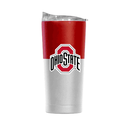 Ohio State 20oz Colorblock White Powder Coat Tumbler