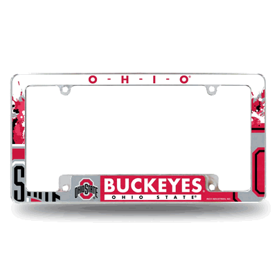 Ohio State Buckeyes Primary Chrome Automotive License Plate Frame