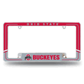 Ohio State Buckeyes Two-Tone Chrome Automotive License Plate Frame Ohio State Buckeyes Two-Tone Chrome Automotive License Plate Frame