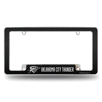 Oklahoma City Thunder Black 12"x 6" Chrome Auto License Plate Frame