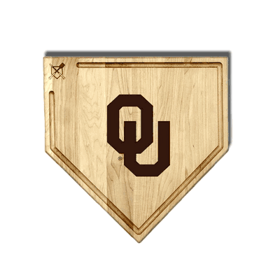 Oklahoma Sooners 17 Inch Home Plate Cutting Board With Trough