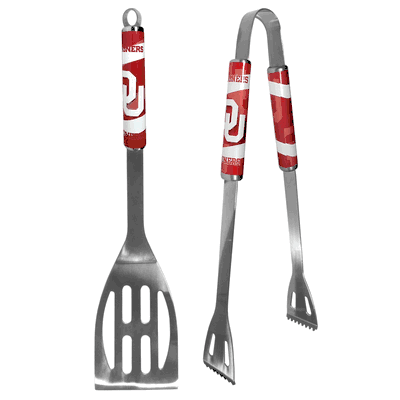 Oklahoma Sooners 2 pc Steel BBQ Tool Set