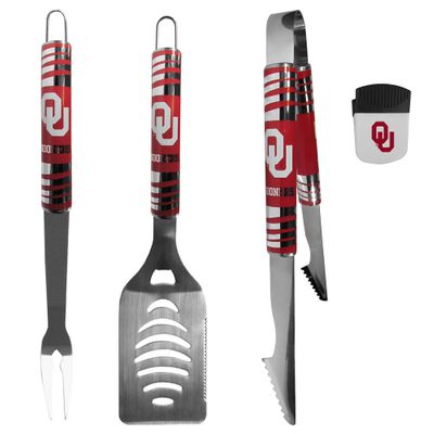 Oklahoma Sooners 3 pc BBQ Set and Chip Clip
