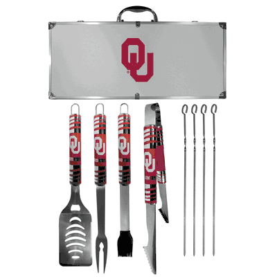 Oklahoma Sooners 8 pc Tailgater BBQ Set