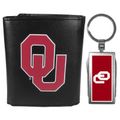 Oklahoma Sooners Leather Tri-fold Wallet & Multitool Key Chain, Black Oklahoma Sooners Leather Tri-fold Wallet & Multitool Key Chain, Black
