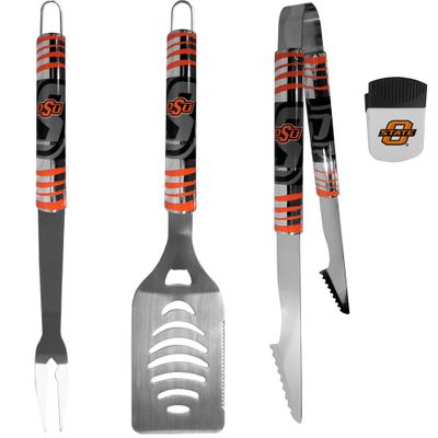 Oklahoma St. Cowboys 3 pc BBQ Set and Chip Clip
