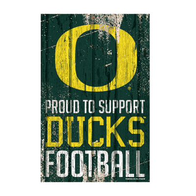 Oregon Ducks "Proud to Support" Wood Sign