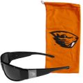 Oregon St. Beavers Etched Chrome Wrap Sunglasses and Bag