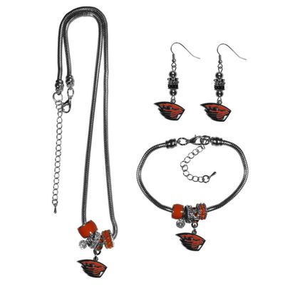 Oregon St. Beavers Euro Bead Jewelry 3 piece Set