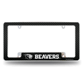Oregon State Beavers Carbon Fiber Chrome Auto License Plate Frame