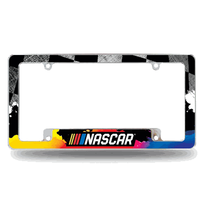 Paint Splatter 12" x 6" Chrome Automotive License Plate Frame