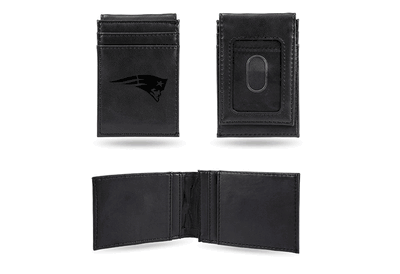 Patriots Laser Engraved Black Front Pocket Wallet