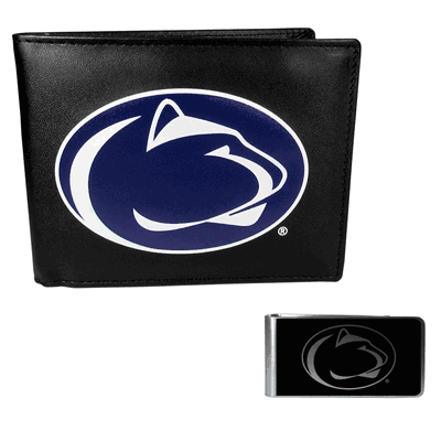 Penn St. Nittany Lions Bi-fold Wallet & Black Money Clip