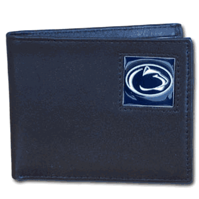 Penn St. Nittany Lions Leather Bi-fold Wallet Packaged in Gift Box