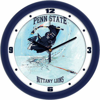 Penn State Nittany Lions Gary Patterson Artwork "Slap Shot" Ice Hockey Wall Clock