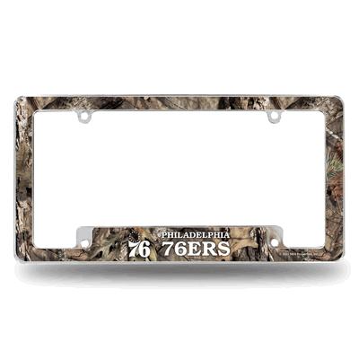 Philadelphia 76ers Mossy Oak Chrome Automotive License Plate Frame