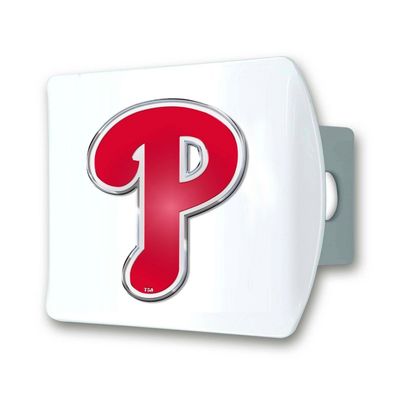 Philadelphia Phillies White Metal Hitch Cover with 3D Color Emblem