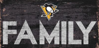 Pittsburgh Penguins 12x6 Family Design Wood Sign