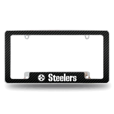 Pittsburgh Steelers Black 12" x 6" Chrome License Plate Frame