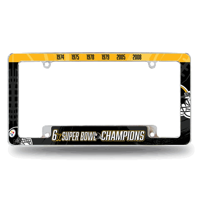 Pittsburgh Steelers Multi Champ Chrome Auto License Plate Frame