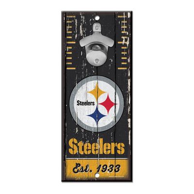 Pittsburgh Steelers Sign Wood 5x11 Bottle Opener