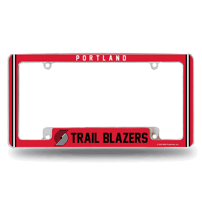 Portland Trail Blazers Classic Chrome Automotive License Plate Frame