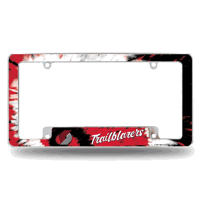 Portland Trail Blazers Tie Dye Chrome Automotive License Plate Frame