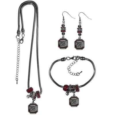 S. Carolina Gamecocks Euro Bead Jewelry 3 piece Set