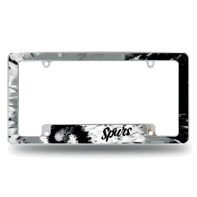 San Antonio Spurs Tie Dye Chrome Automotive License Plate Frame