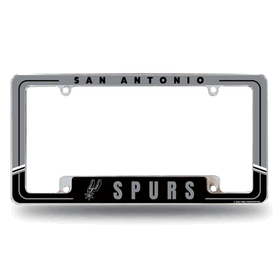 San Antonio Spurs Two-Tone Chrome Automotive License Plate Frame