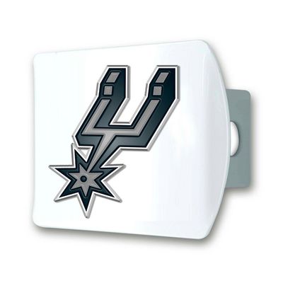 San Antonio Spurs White Metal Hitch Cover with 3D Color Emblem