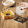 San Diego Padres 4 Piece Coaster Set with Wood Caddy