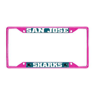 San Jose Sharks Pink Metal License Plate Frame