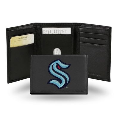 Seattle Kraken Embroidered Genuine Leather Tri-fold Wallet 3.25" x 4.25"