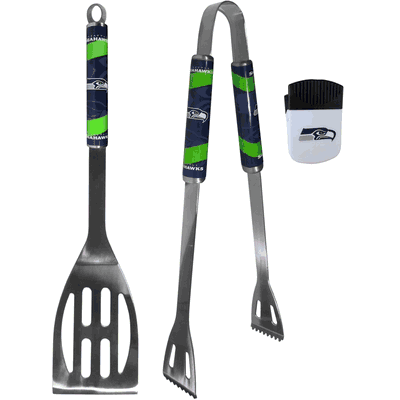Seattle Seahawks 2 pc BBQ Set and Chip Clip
