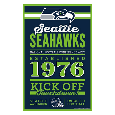 Seattle Seahawks "Established" Wood Sign