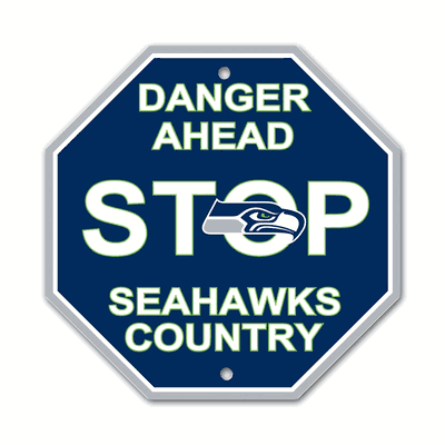 Seattle Seahawks Sign 12x12 Plastic Stop Style