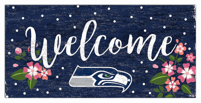 Seattle Seahawks Welcome Floral Sign - 6x12