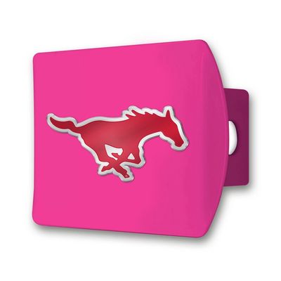 SMU Pink Metal Hitch Cover with 3D Color Emblem