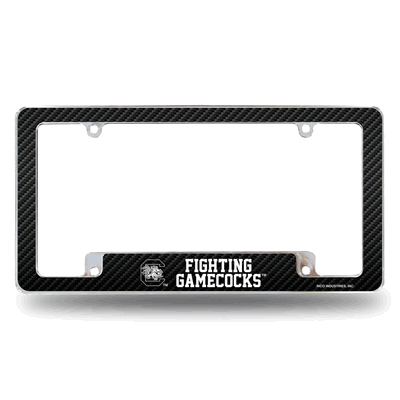 South Carolina Gamecocks Black Chrome Automotive License Plate Frame