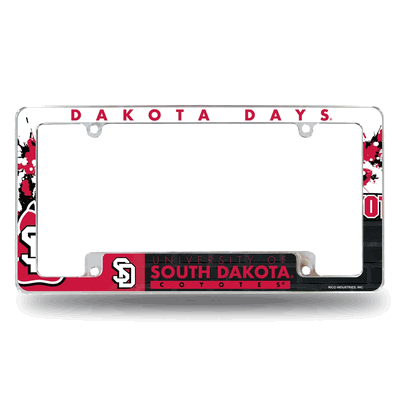 South Dakota Coyotes Primary Chrome Automotive License Plate Frame