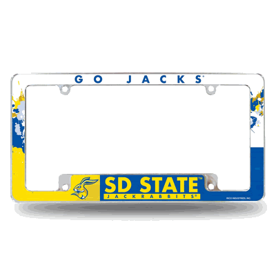 South Dakota State Jackrabbits Primary Chrome Auto License Plate Frame