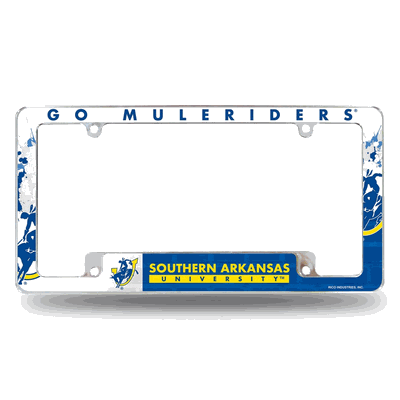 Southern Arkansas Muleriders Primary Chrome Auto License Plate Frame