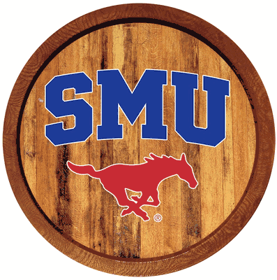 Southern Methodist Mustangs 20" Barrel Team Logo Wall Sign-Primary Logo-Color