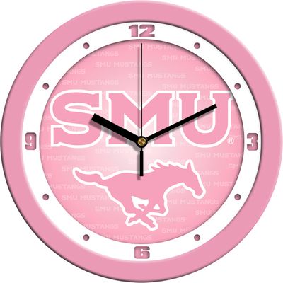 Southern Methodist University Mustangs Pink Wall Clock