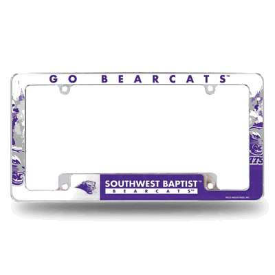 Southwest Baptist Bearcats Primary Chrome Auto License Plate Frame