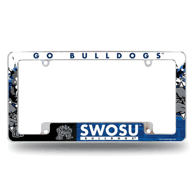 Southwestern Oklahoma St Bulldogs Primary Chrome License Plate Frame
