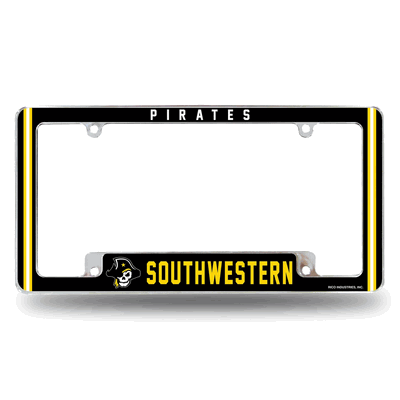 Southwestern University Pirates Chrome Automotive License Plate Frame