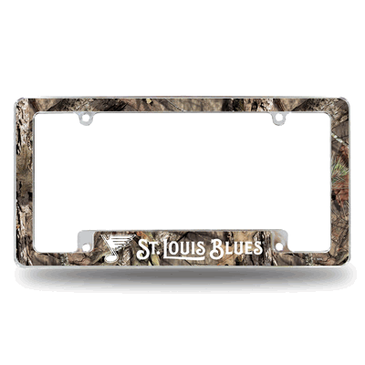St. Louis Blues Mossy Oak Camo Chrome Automotive License Plate Frame